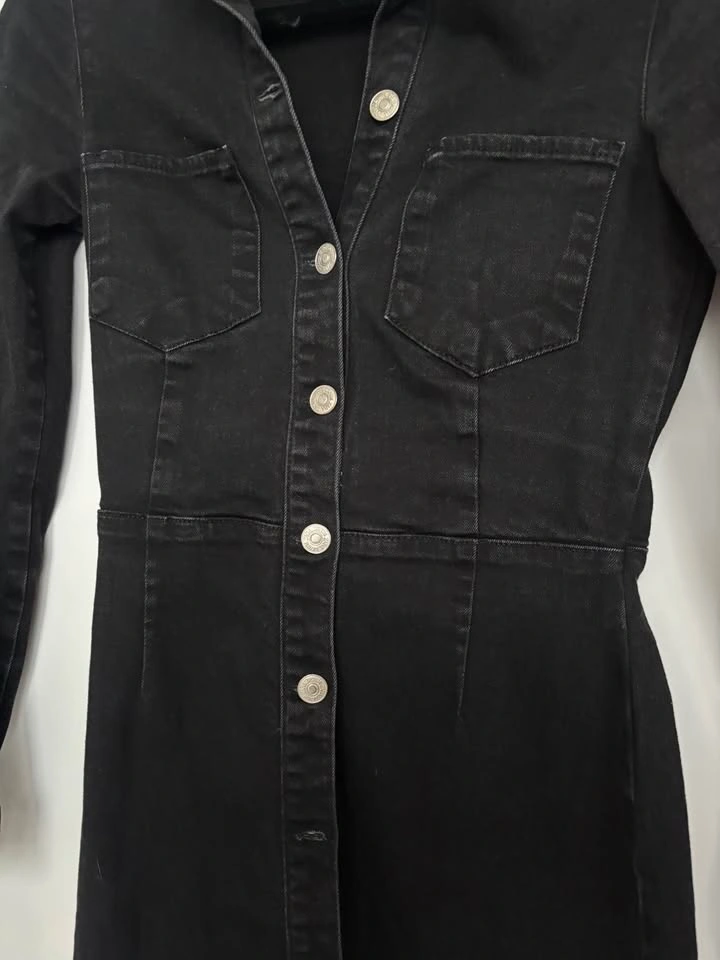 Zara Long-Sleeve Jean Dress - photo 3