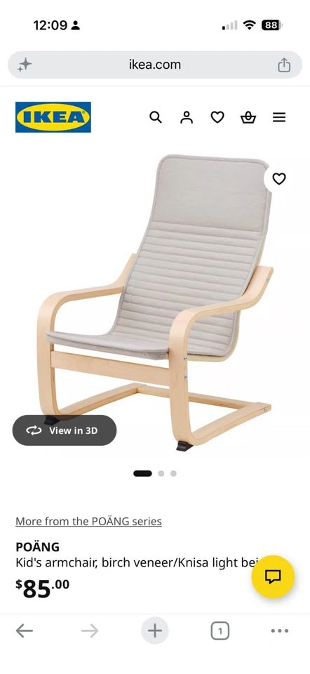 IKEA POÄNG Kid's Armchair - photo 3