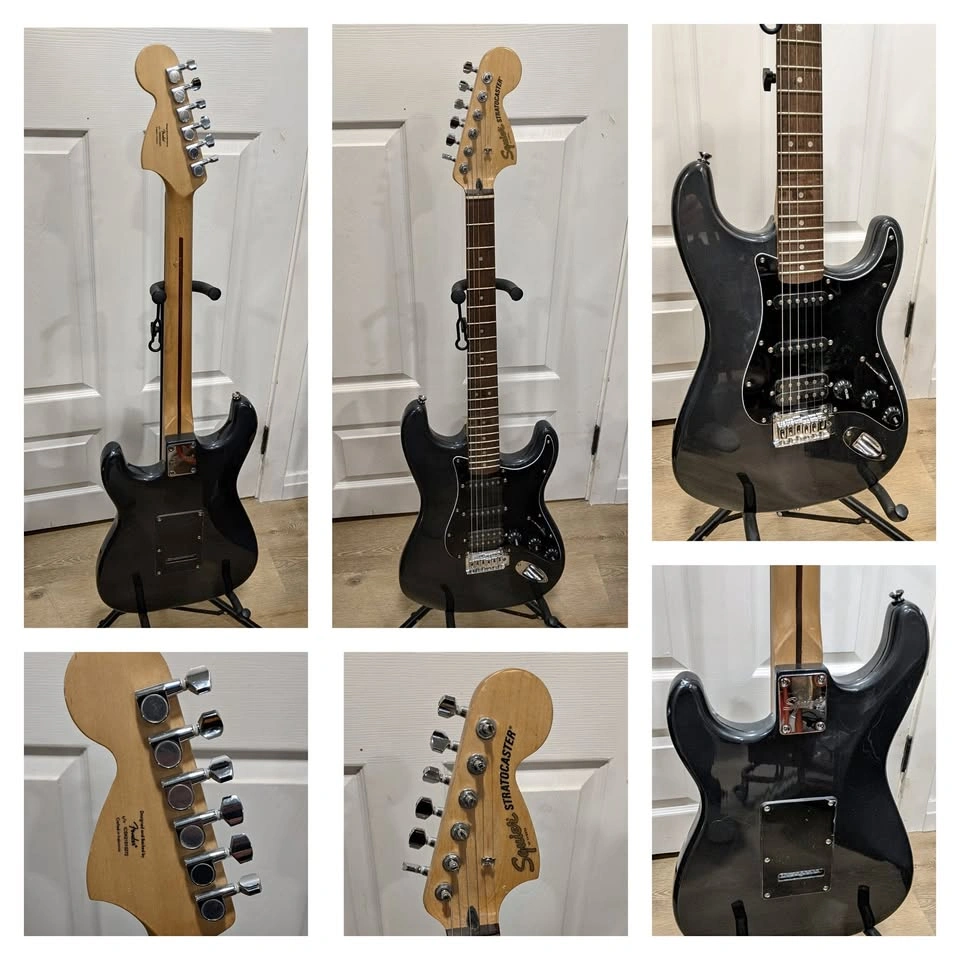 $300 Squier Affinity Strat HSS Electric Guitar - Charcoal Frost