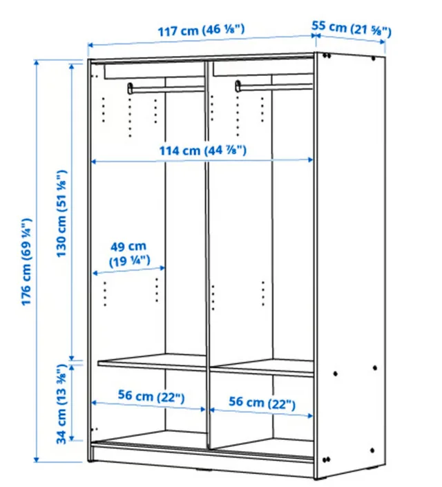 KLEPPSTAD Ikea Wardrobe with Sliding Doors image indicator(4)