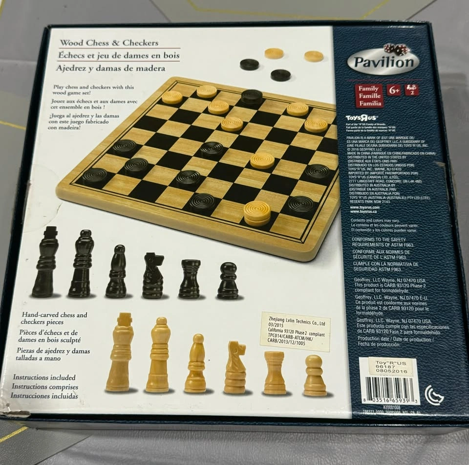 Pavillion- 2 Player Wooden Chess & Checkers - photo 3