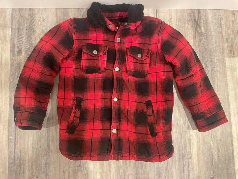 Boys Buffalo Plaid Sherpa Lined Jacket