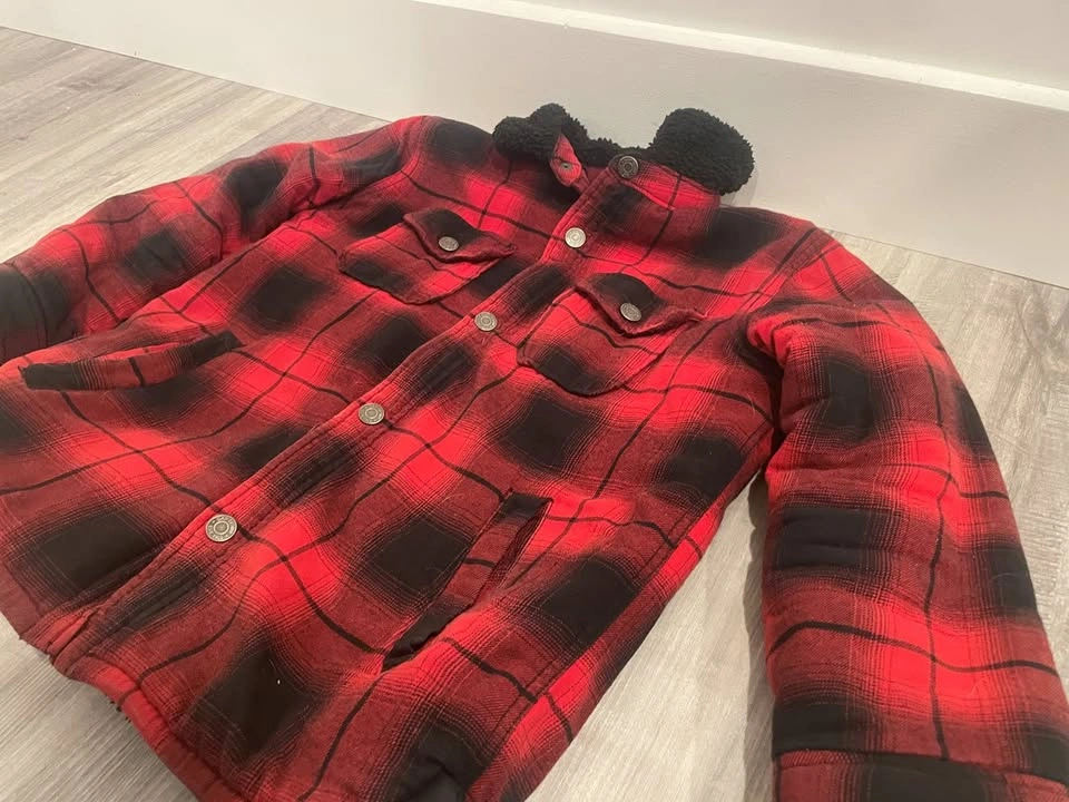 Boys Buffalo Plaid Sherpa Lined Jacket - photo 3