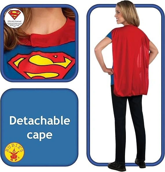 New Women's Super-Girl T-Shirt with Cape (Sz Lge) - photo 2