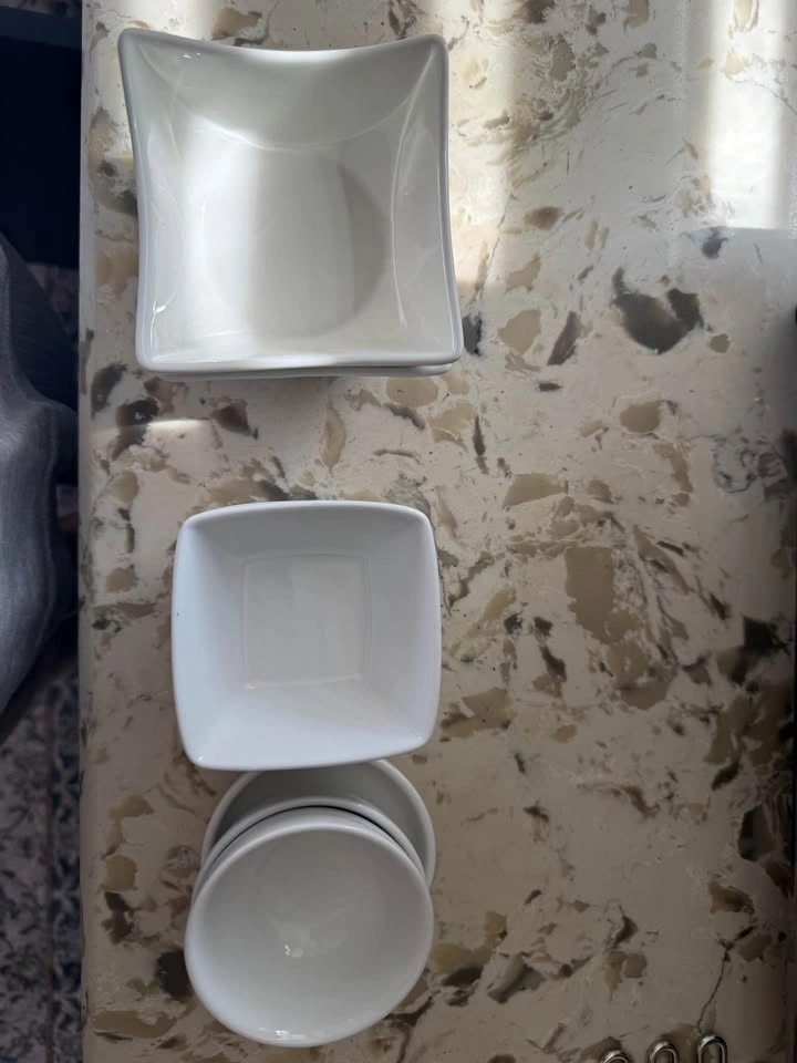 White Ceramic Bowls Set - 8 pc Square & Round - photo 2