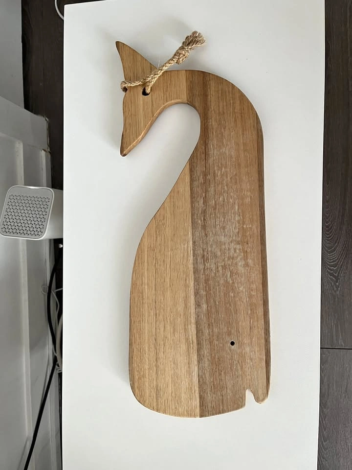 15” Whale-Shaped Wood Charcuterie/Serving Board