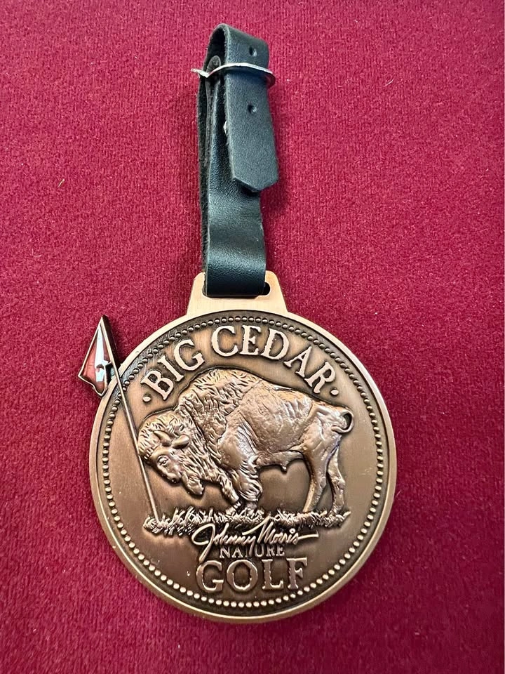 Bronze Big Cedar Lodge Golf Bag Tag with Leather Strap