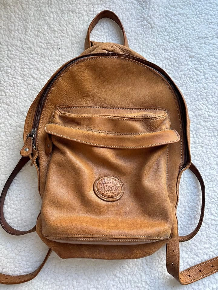 Roots Vintage Leather Student Pack Tribe Backpack - Chestnut Bro