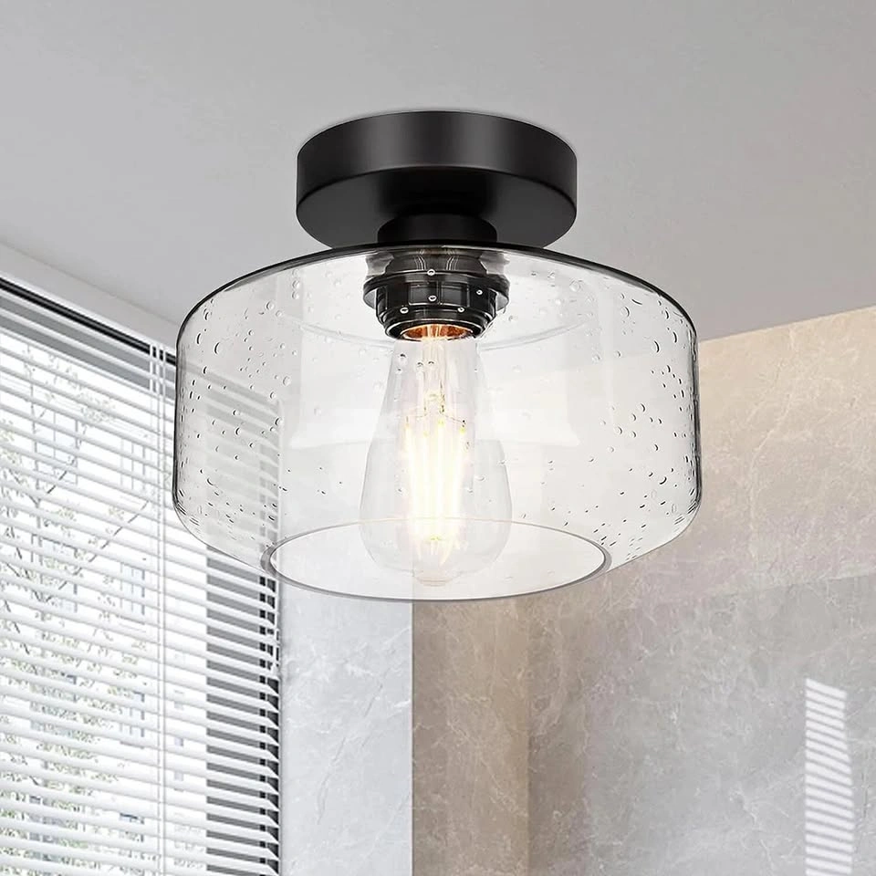 Modern Industrial Semi Flush Mount Ceiling Light Fixture