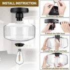 Modern Industrial Semi Flush Mount Ceiling Light Fixture - photo 2