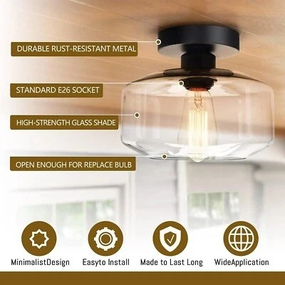 Modern Industrial Semi Flush Mount Ceiling Light Fixture - photo 5