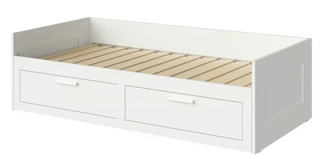 IKEA BRIMNES Daybed frame with 2 drawers and mattresses
