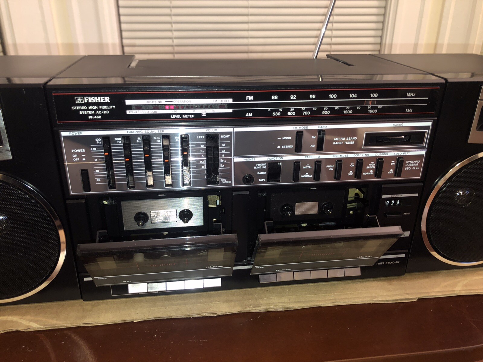 Fisher PH 463 Black Boombox! Fully Functional! Check video! - photo 4