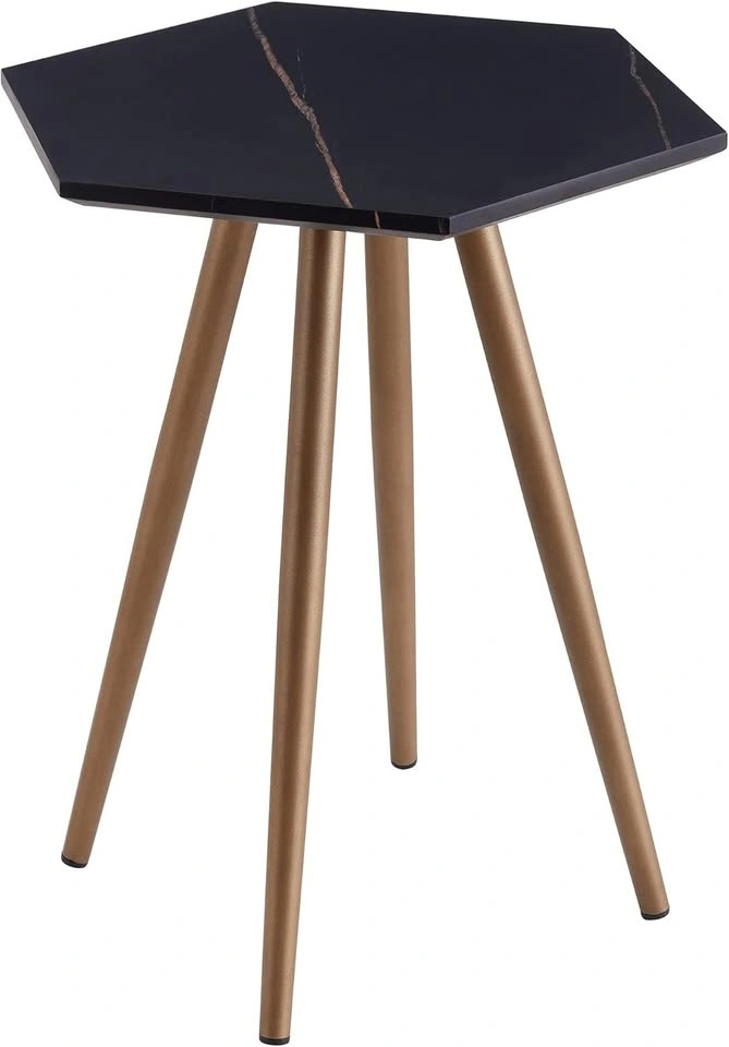 Modern Minimalism Black Faux Marble End Table - photo 2