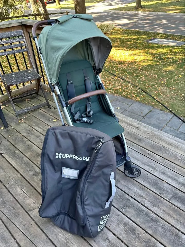 Uppababy Minu v2 stroller with travel bag and piggy back. thumbnail