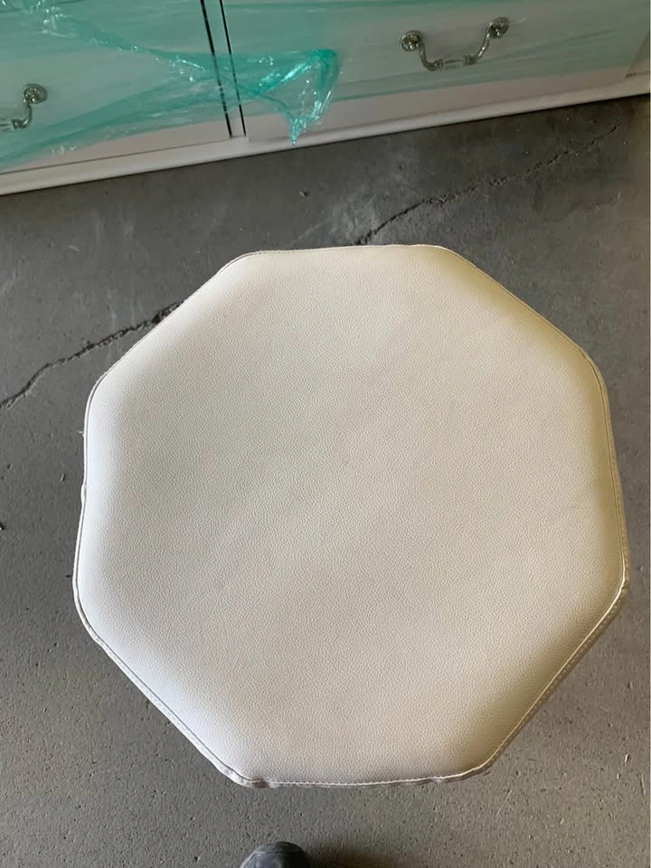 Modern Geometric Stool White Padded Seat - photo 5