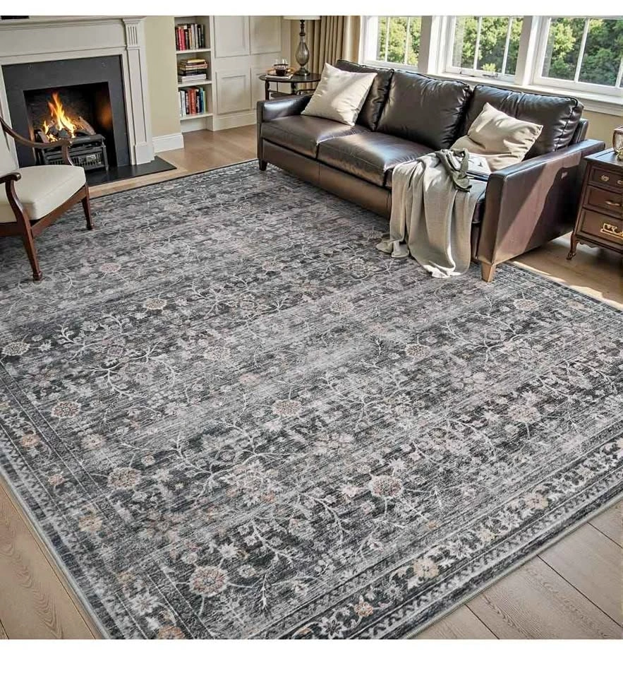 MontVoo Area Rug 6X9 Grey Vintage Distressed