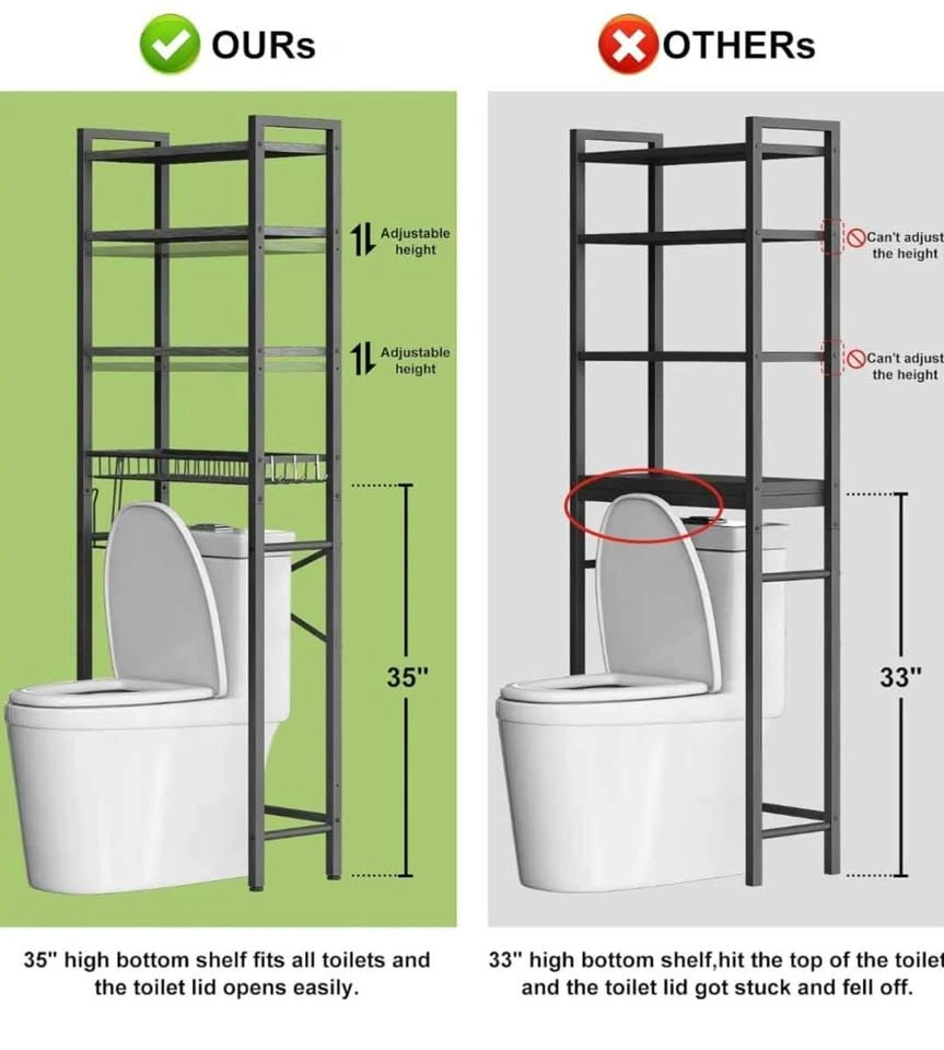 4-Tier Over-The-Toilet Storage Rack - photo 3
