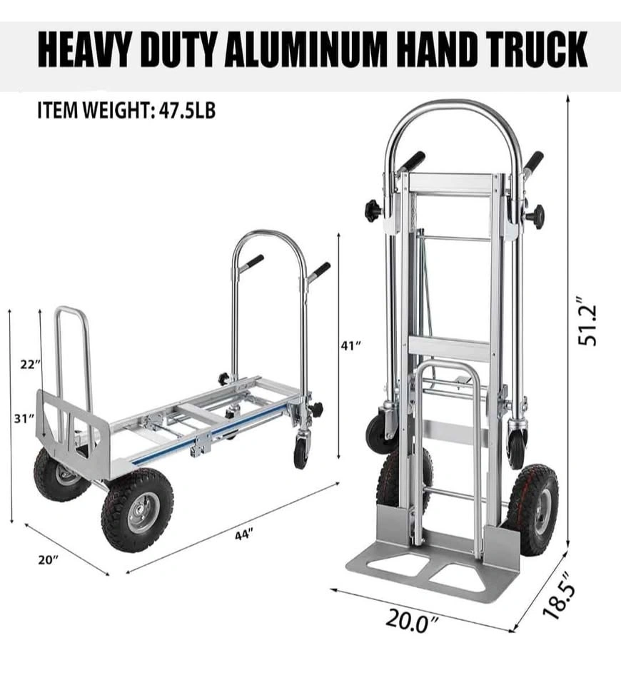3-in-1 Aluminum Hand Truck - Heavy Duty Dolly - photo 2