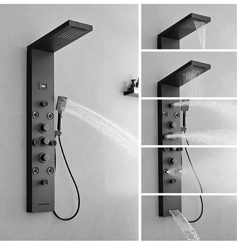 Matte Black Shower Panel System