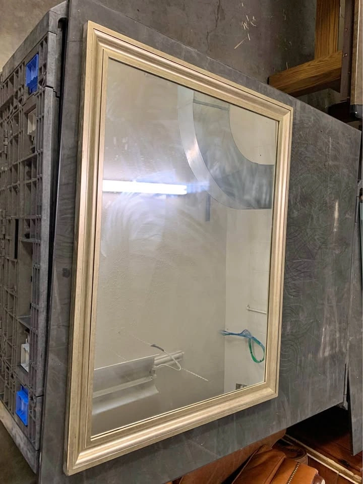 Rectangular Metallic Framed Mirror
