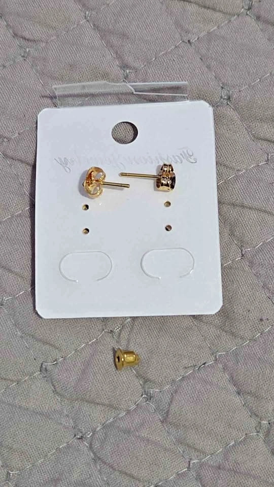 Gold Tone Rhinestone Letter Z Stud Earrings - photo 2
