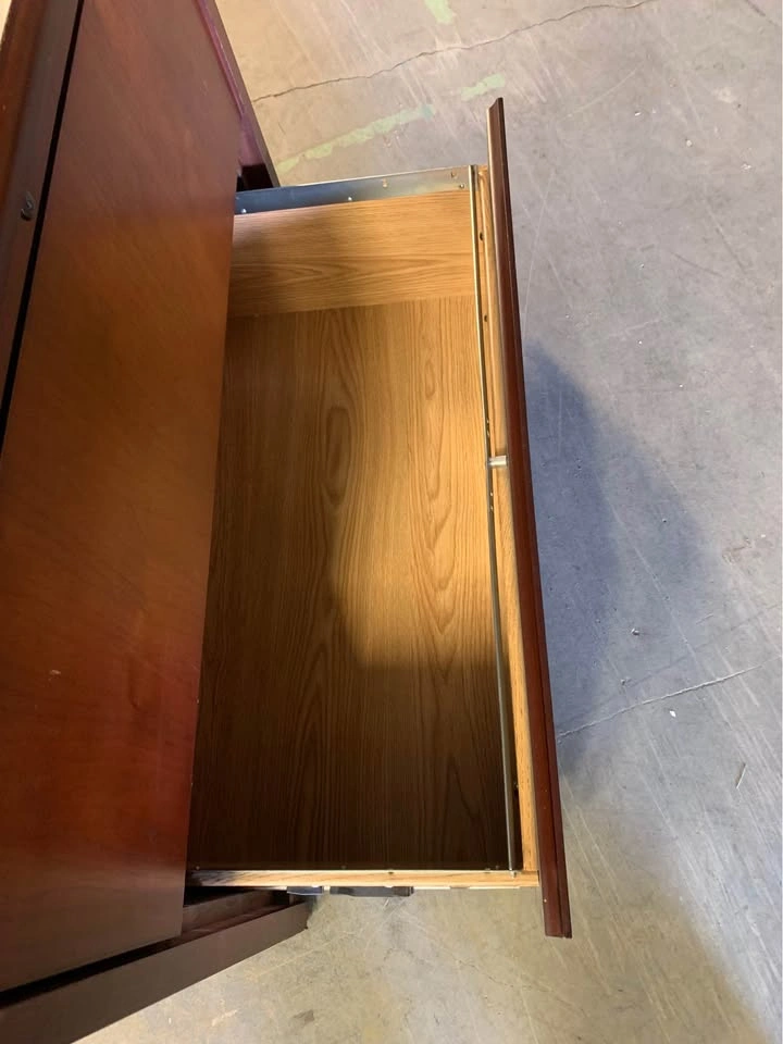 Wood Finish 2-Drawer Cabinet w/ Lock - photo 3