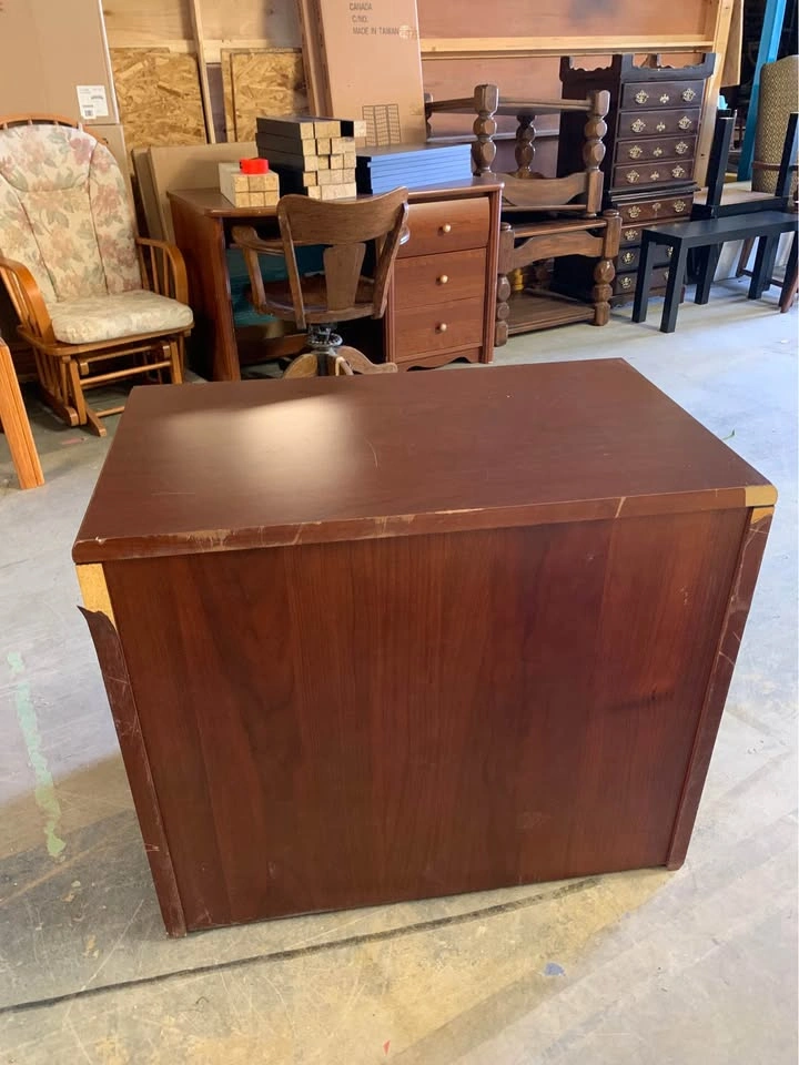 Wood Finish 2-Drawer Cabinet w/ Lock - photo 5