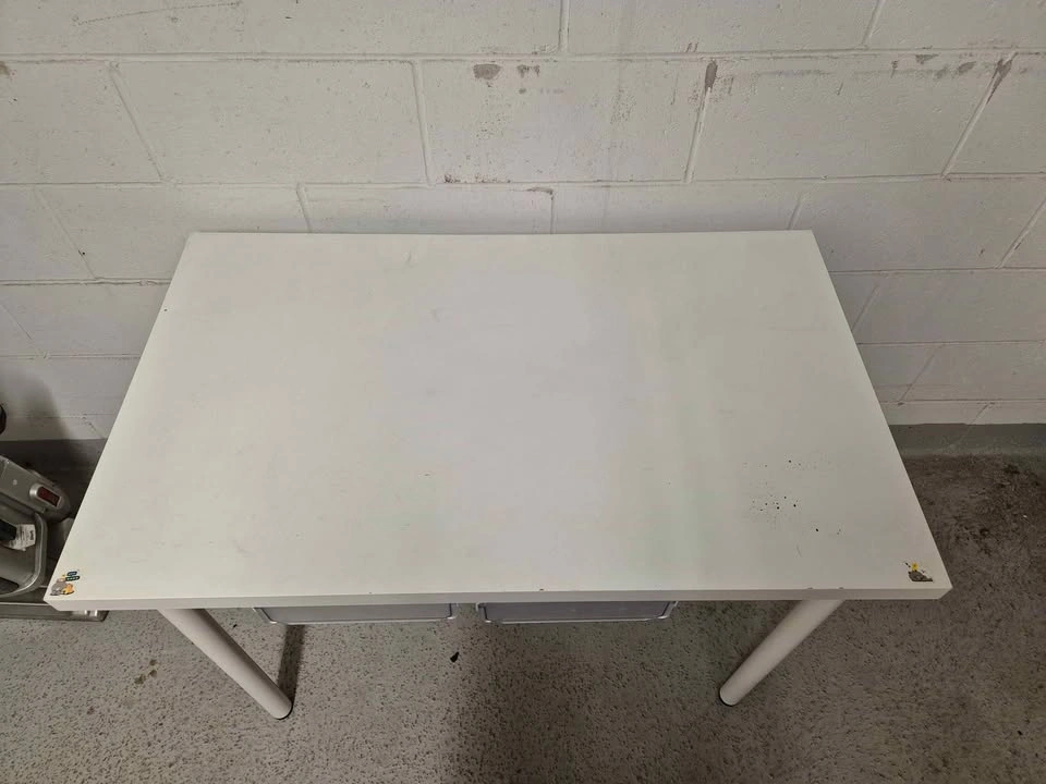white IKEA LINNMON desk with four legs - photo 2