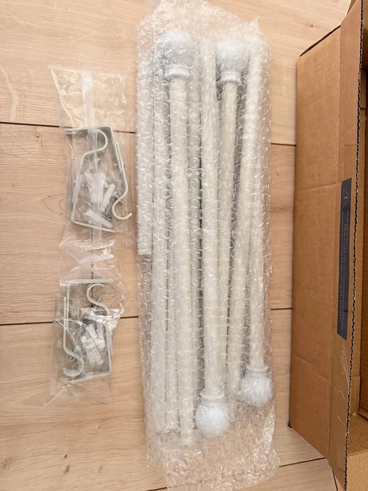 2 pack White Metal Curtain Rod