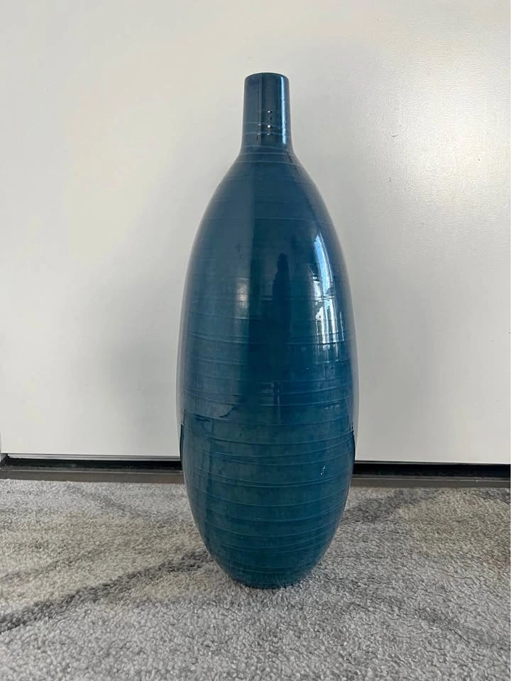 Blue ceramic vase – 22 inches tall