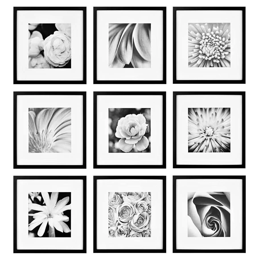 Gallery Perfect 12x12 Picture Frames, 9 Piece Set