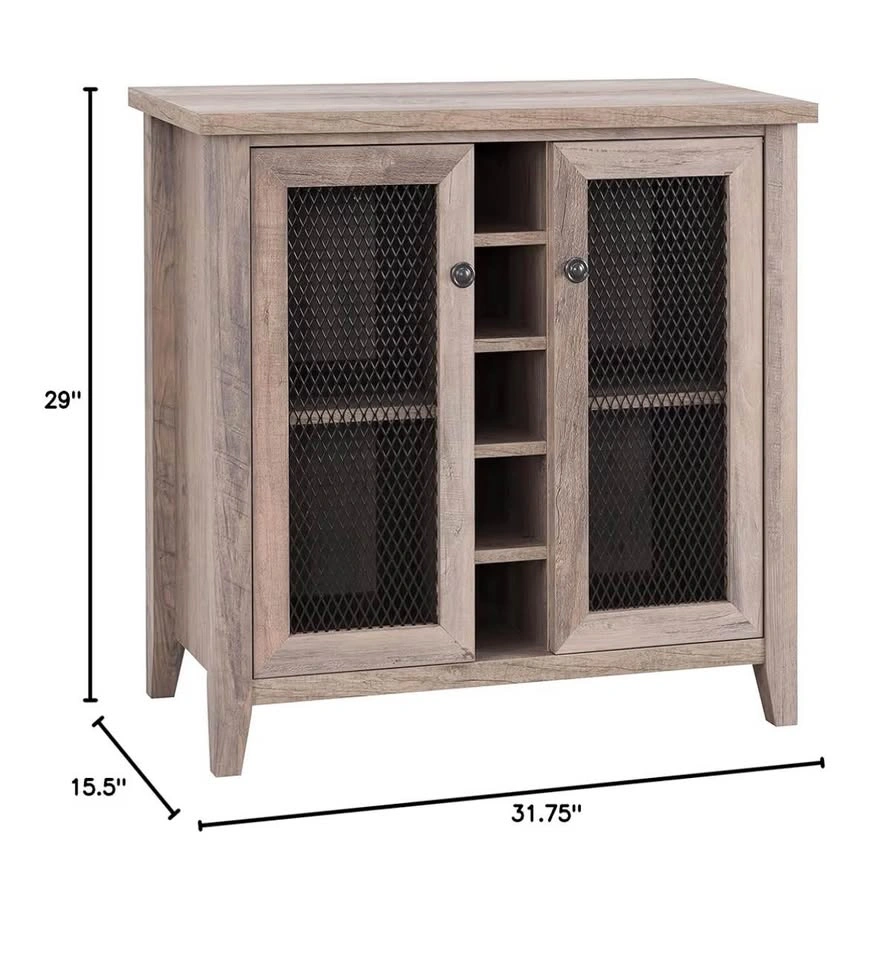 Home Source Jill Zarin Bar Microwave Cabinet Coffee Station Grey - photo 2