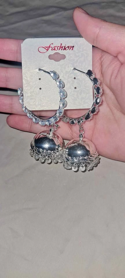 🌸 Stunning Silver-Tone & Seashell Jhumka Collection 🌸