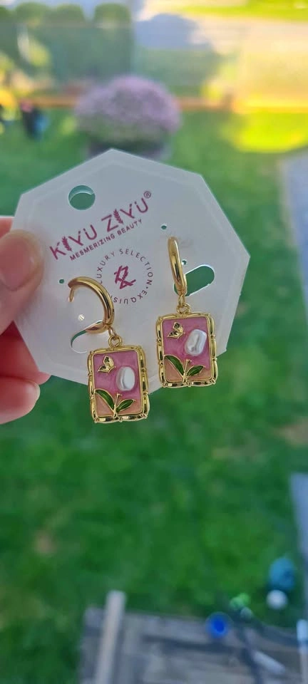 Enamel Floral Earrings