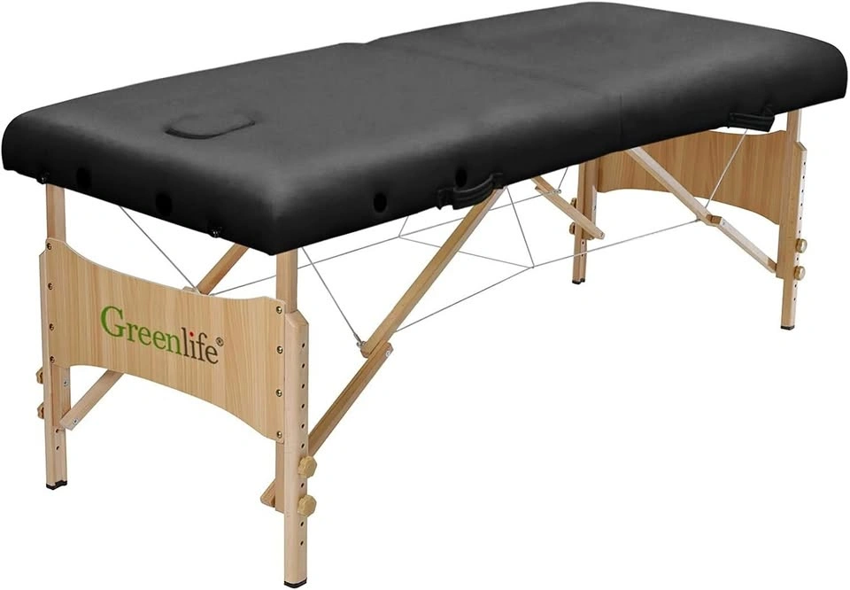 GreenLife Portable Folding Massage Table – Black