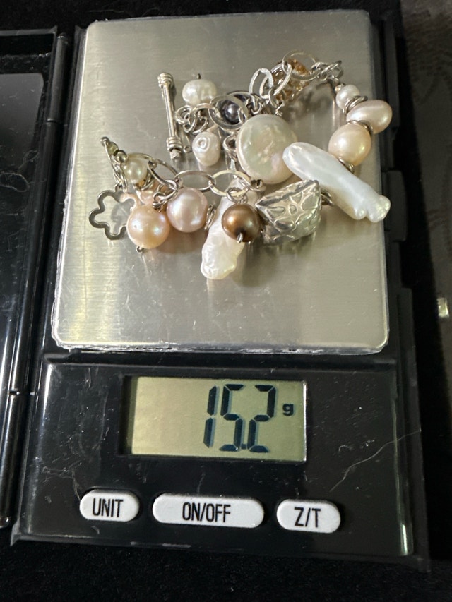 Sterling Silver Pearl Charm Bracelet - photo 5