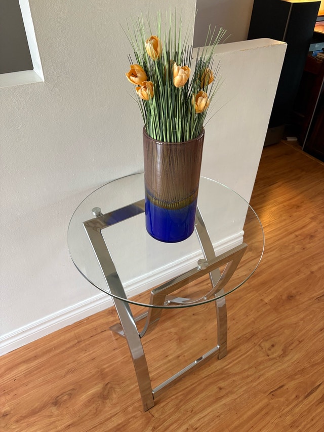 Modern Chrome & Glass Accent Side Table (Bouclair) - photo 4