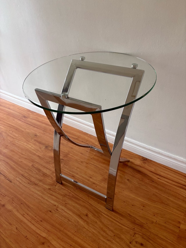 Modern Chrome & Glass Accent Side Table (Bouclair) - photo 5