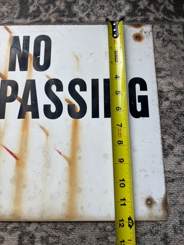 1970s “NO TRESPASSING” metal sign with original patina. - photo 4