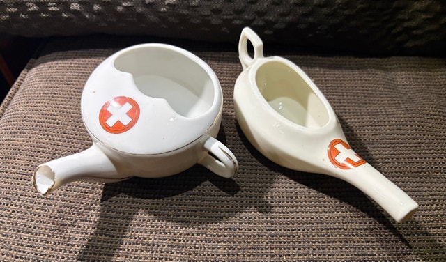 Antique German Ceramic Hospital Feeders / Nursing Cups