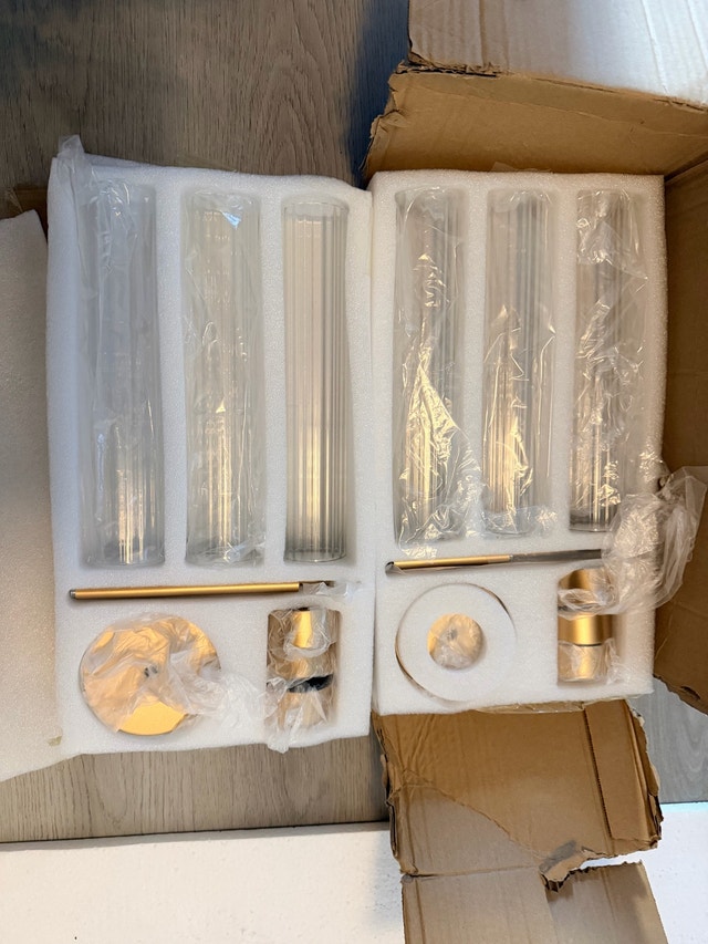 Gold Hurricane Candle Holders Set of 3 - photo 3