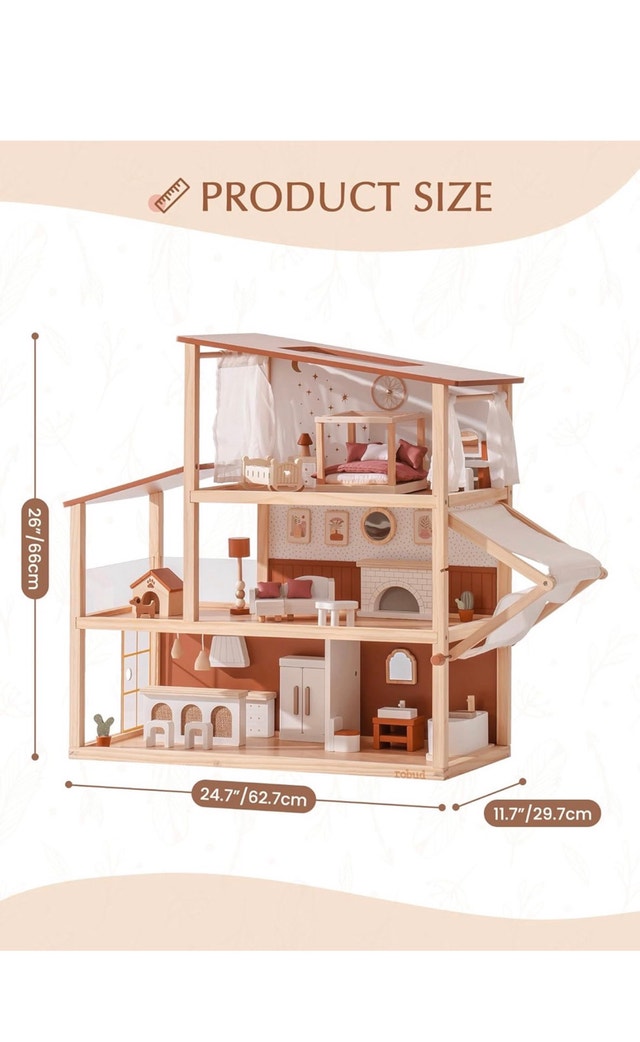 Tidlo Wooden Dollhouse - photo 3