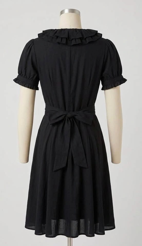 Black Ruffle Wrap Dress Small - photo 2