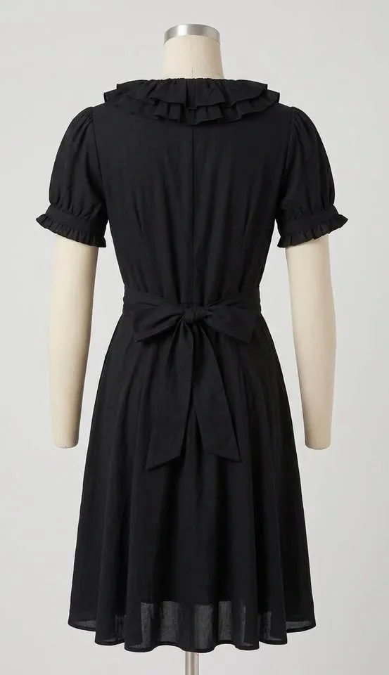 Black Ruffle Wrap Dress Small - photo 2