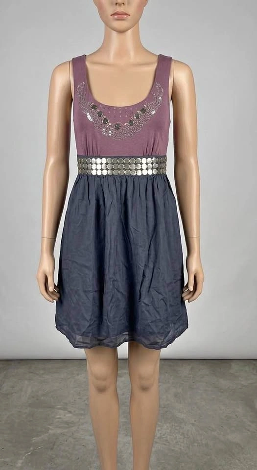 Women's Tank Dress with Embellished Neckline Size Small