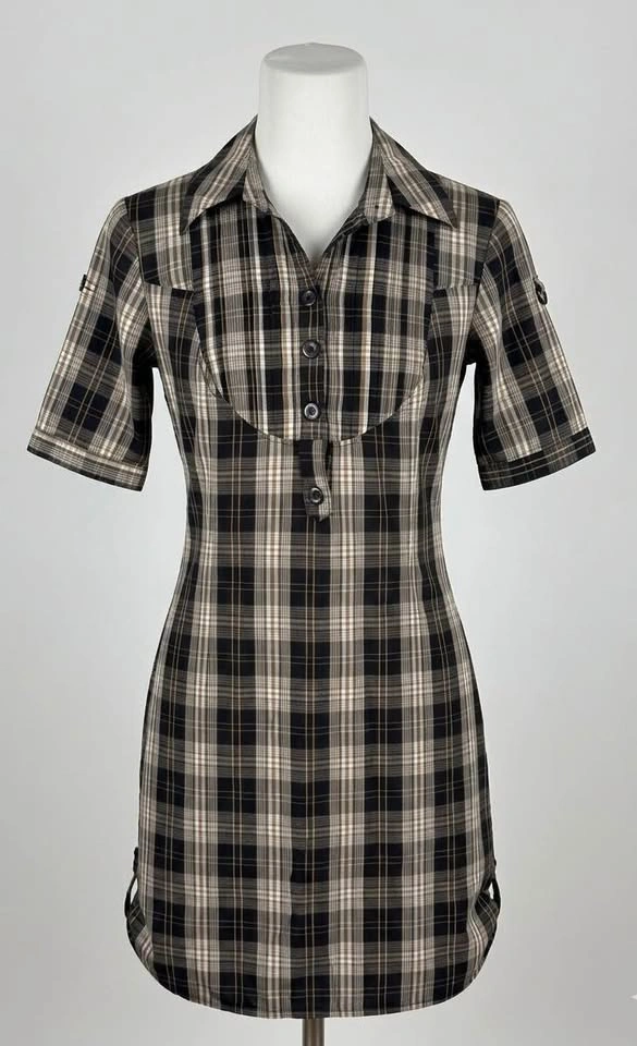 Women's Plaid Shirt Dress XS