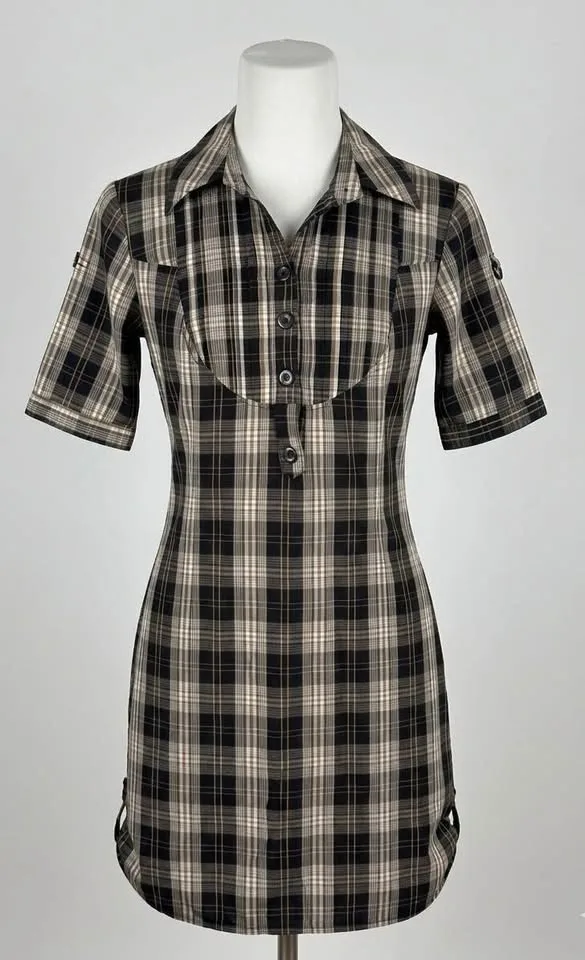 Women's Plaid Shirt Dress XS