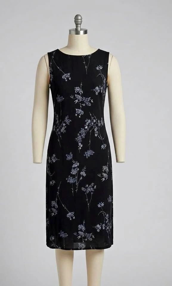 Black Floral Sleeveless Dress Size 1/XS