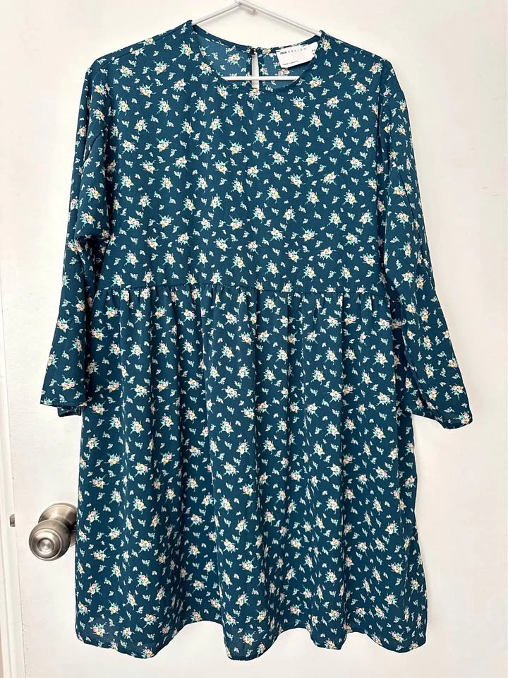 Floral Print Tiered Midi Dress Size 4